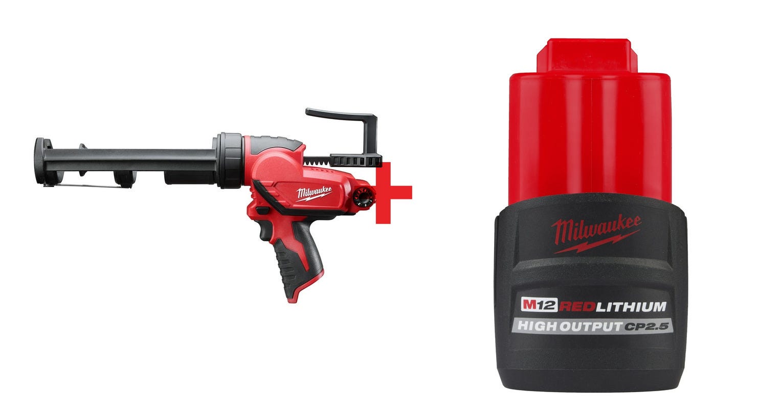 Milwaukee M12 10oz. Caulk and Adhesive Gun Bare Tool with Battery Pack