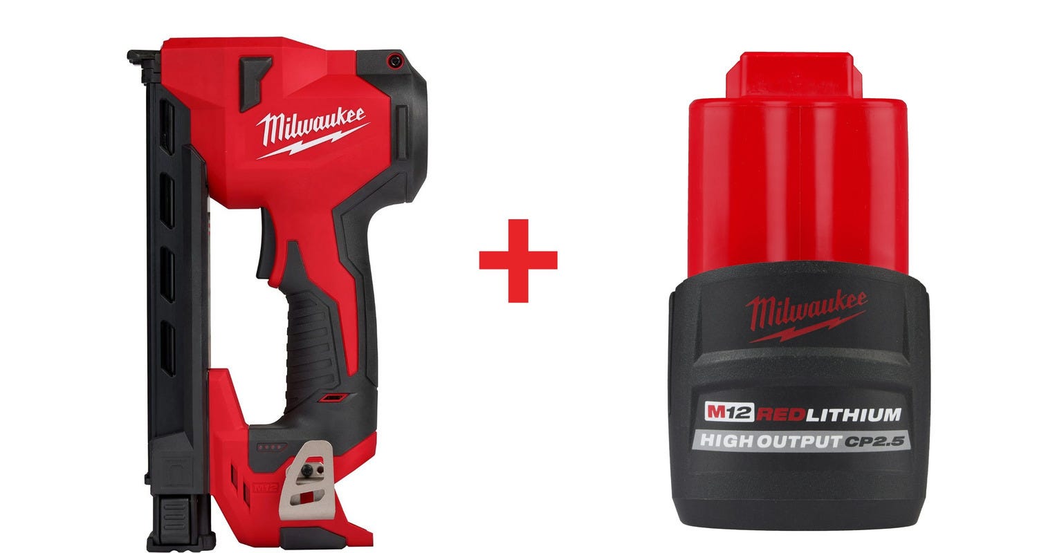 Milwaukee M12 Cable Stapler plus M12 REDLITHIUM HIGH OUTPUT CP 2.5Ah  Battery Pack