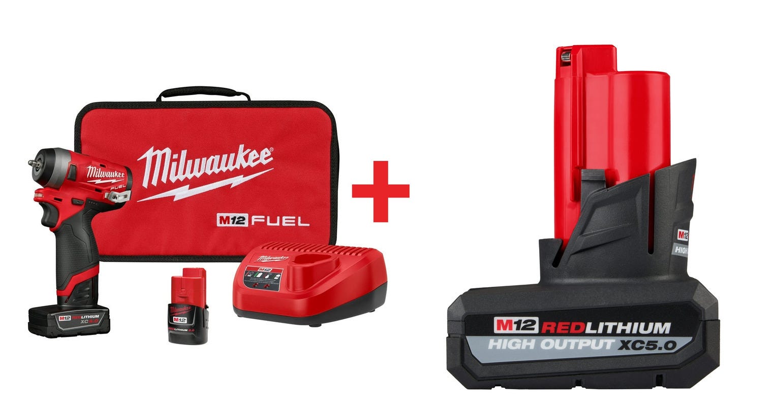 Milwaukee M12 Fuel Stubby 1/4-Inch Impact Wrench 4.0Ah Kit with