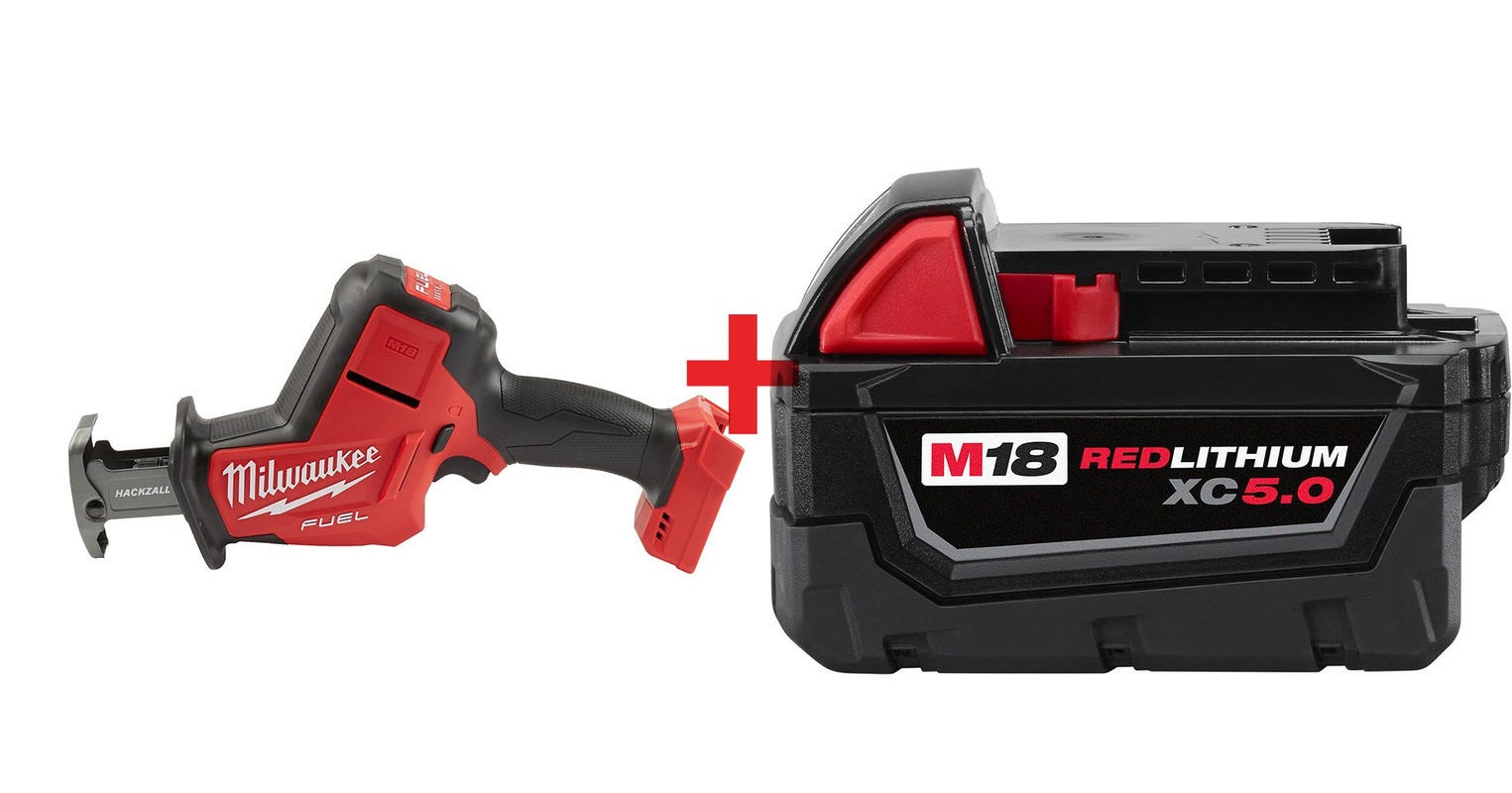 Milwaukee M18 FUEL Hackzall Recip Saw with 5.0Ah Extended