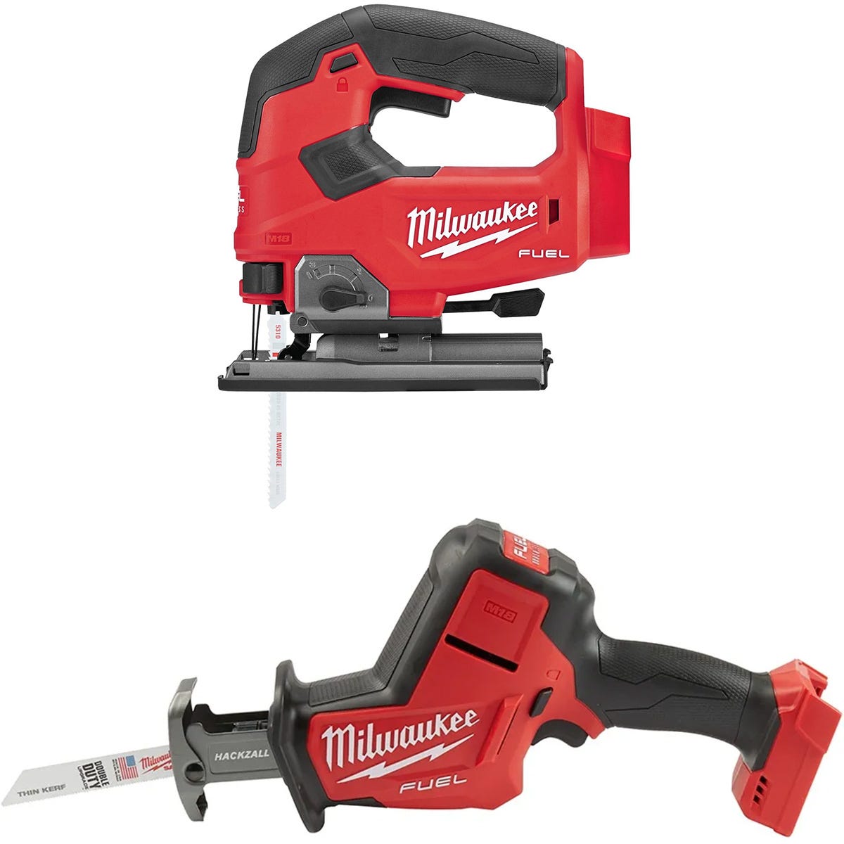 Milwaukee 2737 20 M18 Fuel D Handle Jig Saw and Hackzall Recip Saw Kit