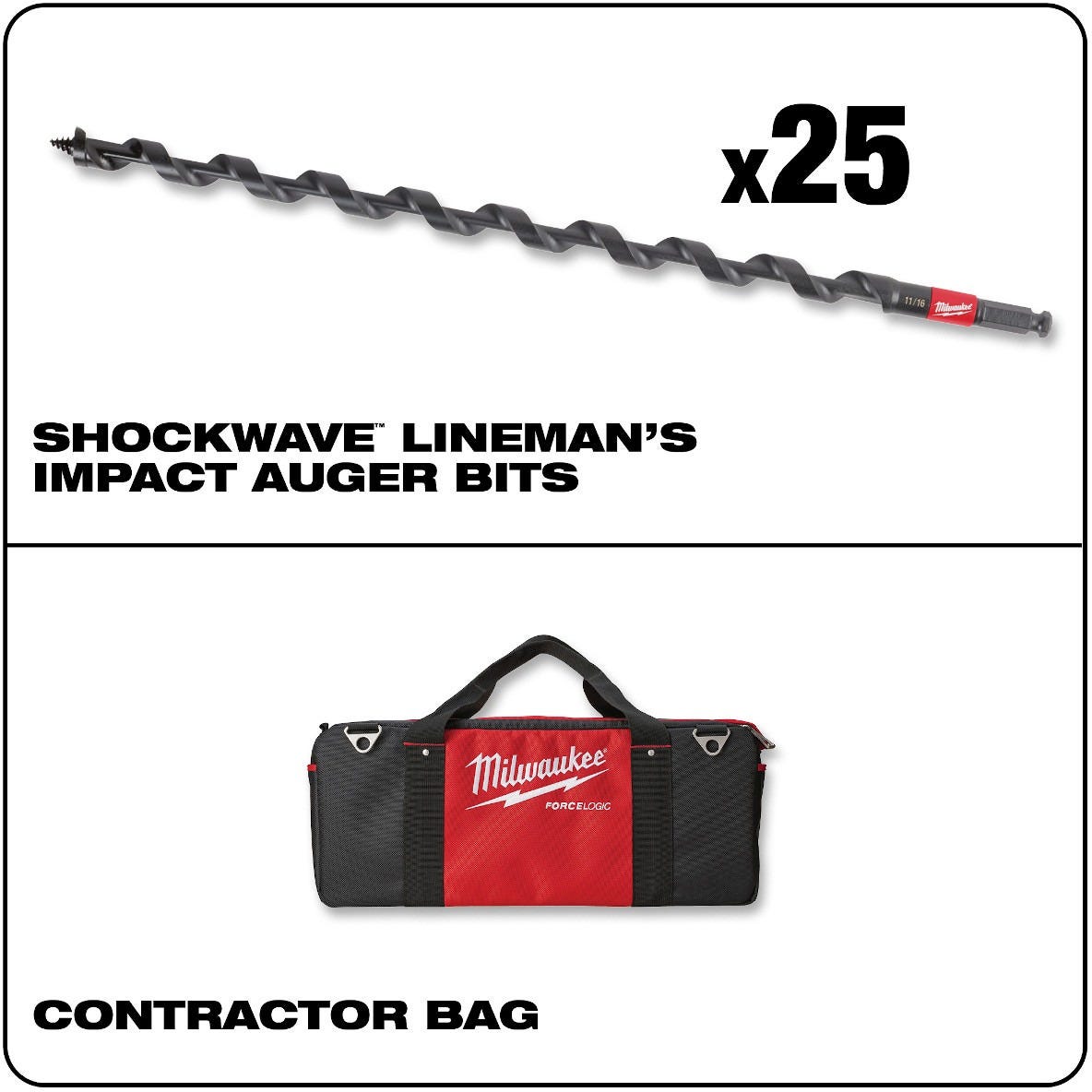 Milwaukee shockwave discount lineman auger bit