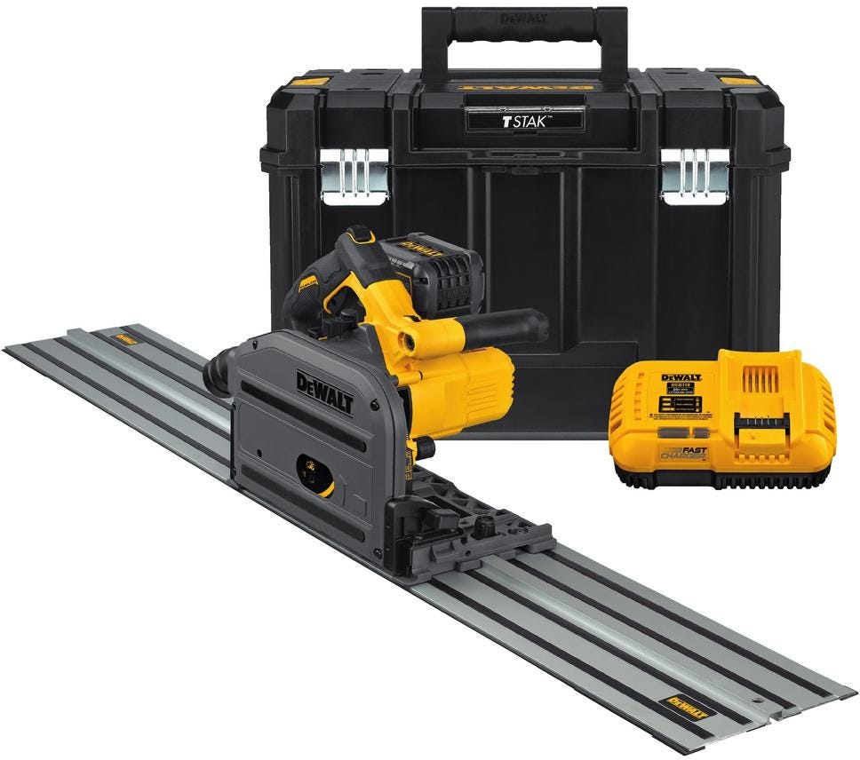 DeWalt DCS520ST1 60V Max 6 1 2 Inch Cordless FlexVolt Track Saw 6.0Ah Kit w 59 Inch Rail