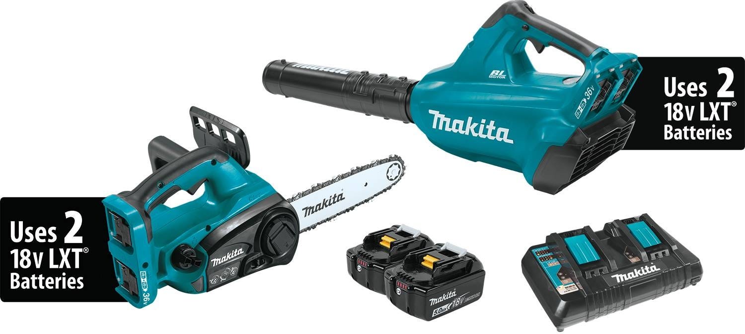 Makita XT274PT 18V X2 36V Cordless Chainsaw Blower Combo