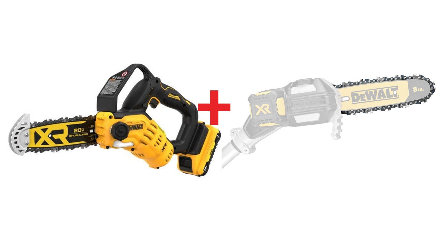 DeWalt 20V MAX XR Brushless 8 in. Chainsaw 3.0Ah Kit plus