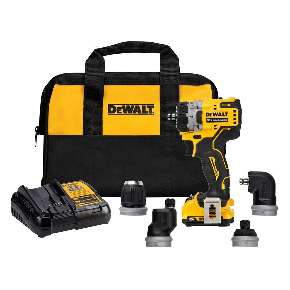 DeWALT DCD703F1 XTREME 12V MAX Brushless 5 in 1 Interchangeable Chuck Drill Driver 2.0Ah Kit