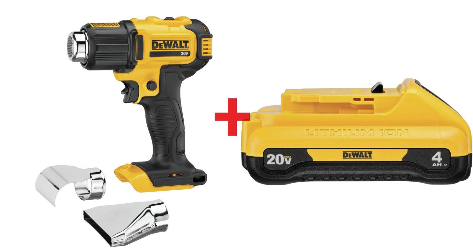 DeWalt 20V MAX Heat Gun plus 20V MAX 4.0Ah Compact Battery