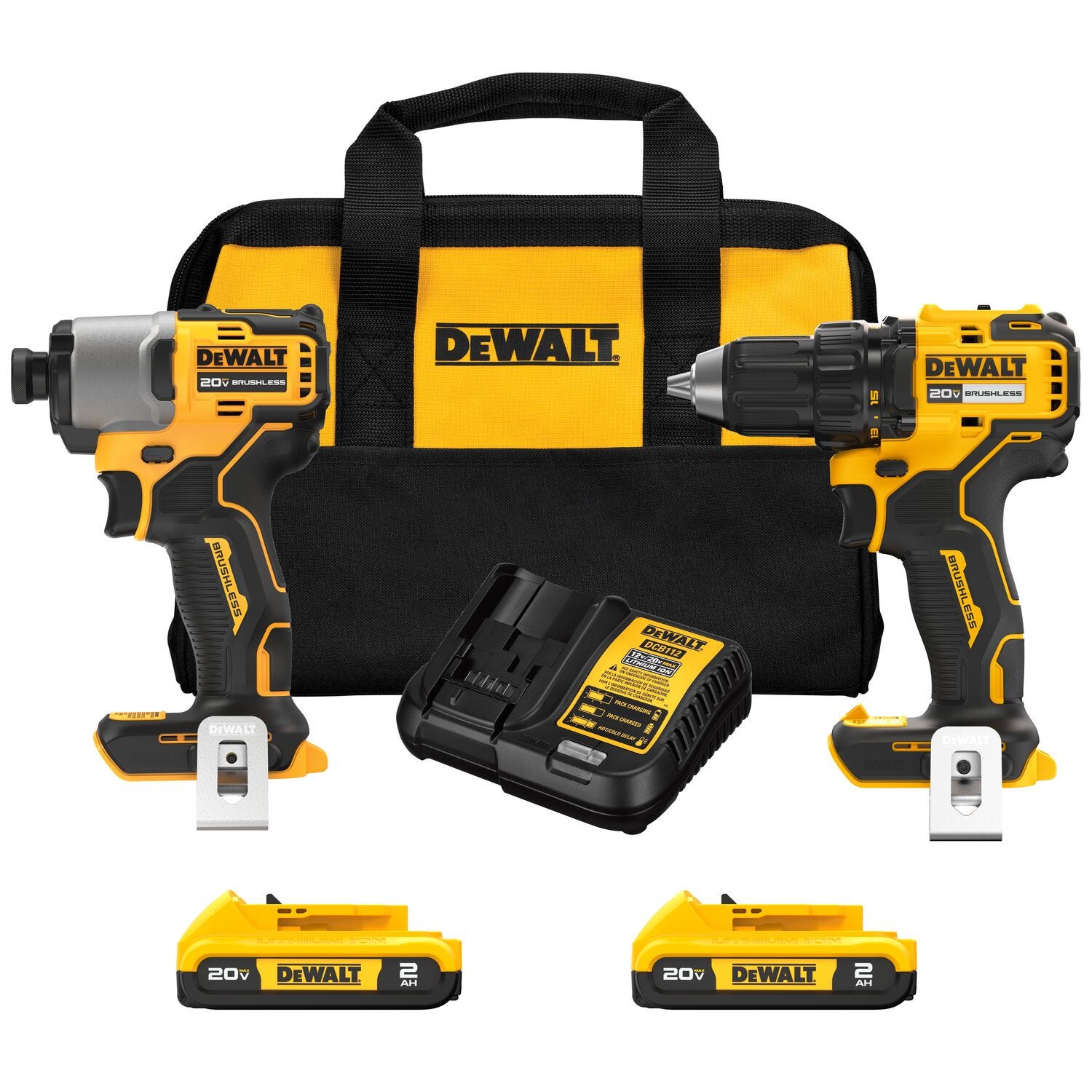 DeWalt DCK227D2 20V MAX Brushless 1 2 in. Drill Driver 1 4 in