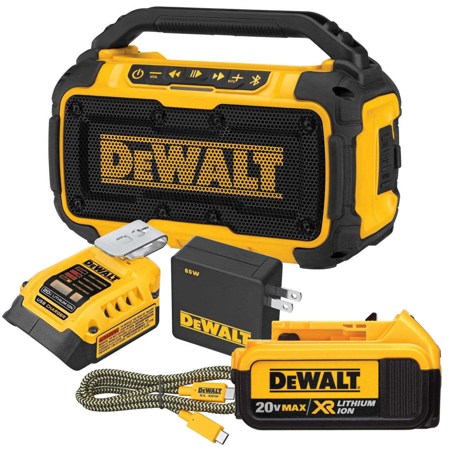 DeWalt 20V Max Jobsite Bluetooth Speaker with USB Charging Kit