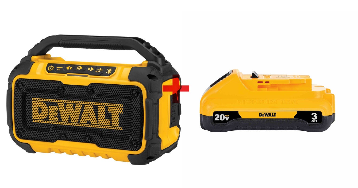 DeWalt 12V 20V MAX Jobsite Bluetooth Speaker plus 20V MAX 3.0