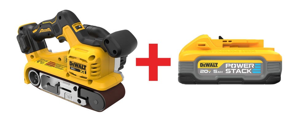 DeWALT 20V MAX XR 3 x 21 Brushless Belt Sander with 20V MAX POWERSTACK 5.0Ah Battery