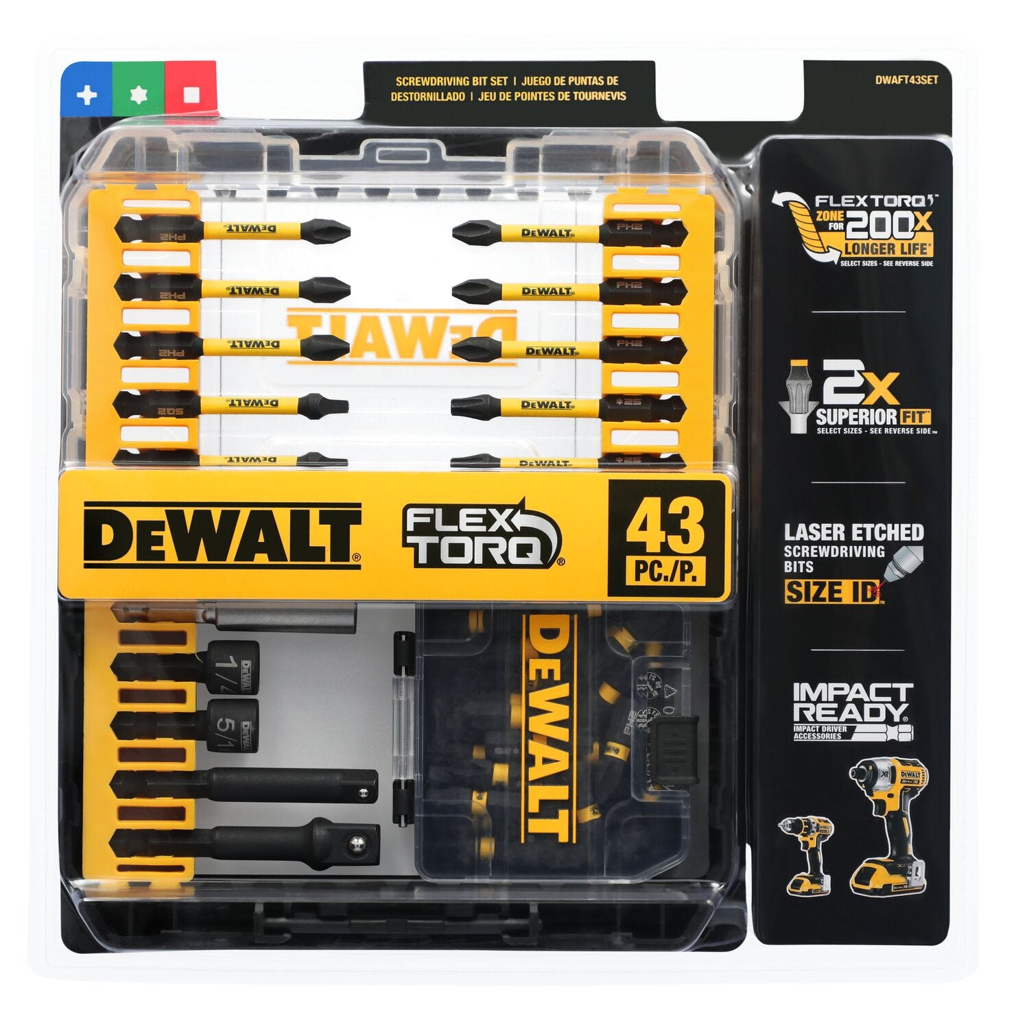 DeWalt DWAFT43SET 43 Piece FlexTorq Impact Ready