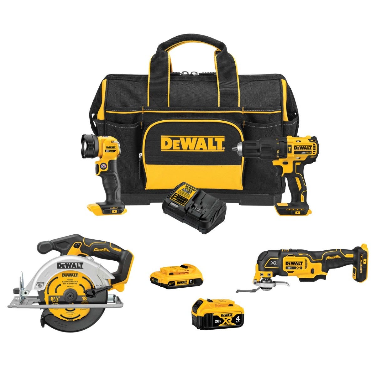 Dewalt 4 tool discount combo kit brushless