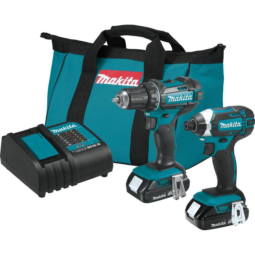 Makita CT225R 18V Compact Lithium-Ion Cordless 2-Pc. Combo Kit