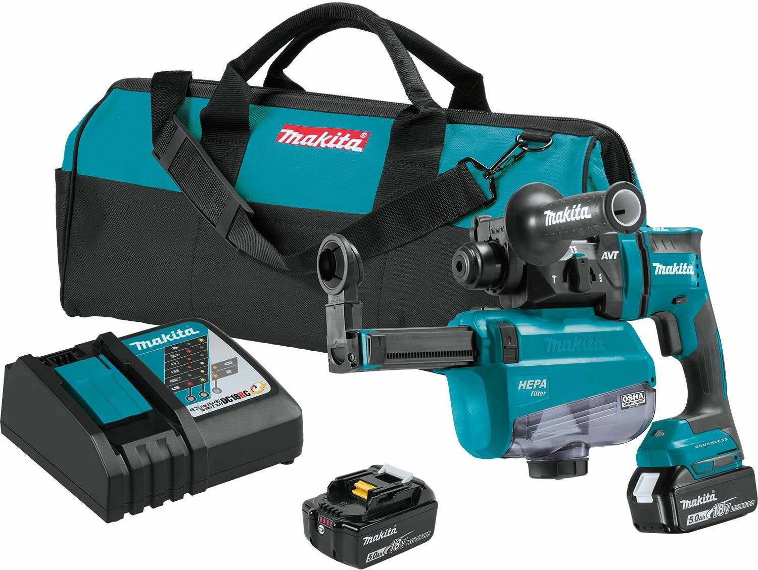 Makita 18v hammer best sale drill with dust extractor