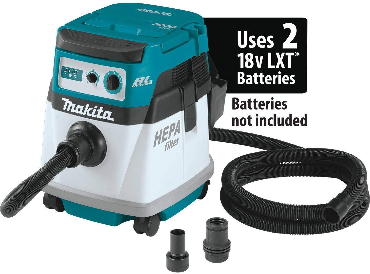 Makita XCV15ZX 18V X2 LXT (36V) Brushless Cordless 4 Gallon HEPA Dry Dust  Extractor, Tool Only