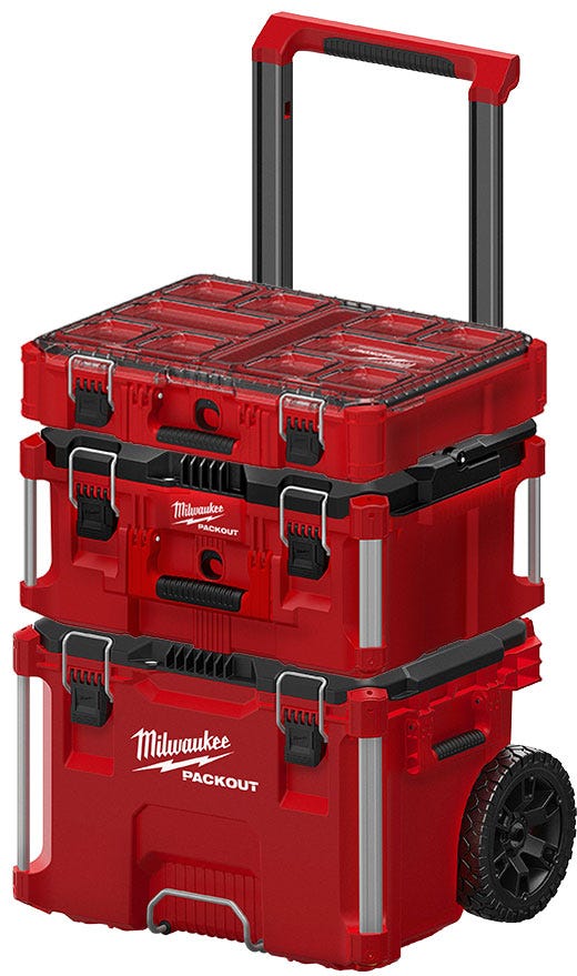 Milwaukee 3-Piece PACKOUT Rolling Tool Box + Large Tool Box +