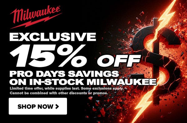 15% off Milwaukee