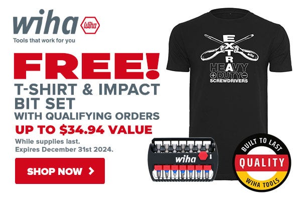 Wiha free shirt and bit set deal