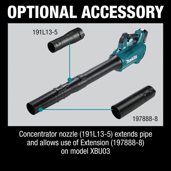 Makita XBU03Z 18V LXT 459-CFM 116-MPH Brushless Cordless Blower, Tool Only